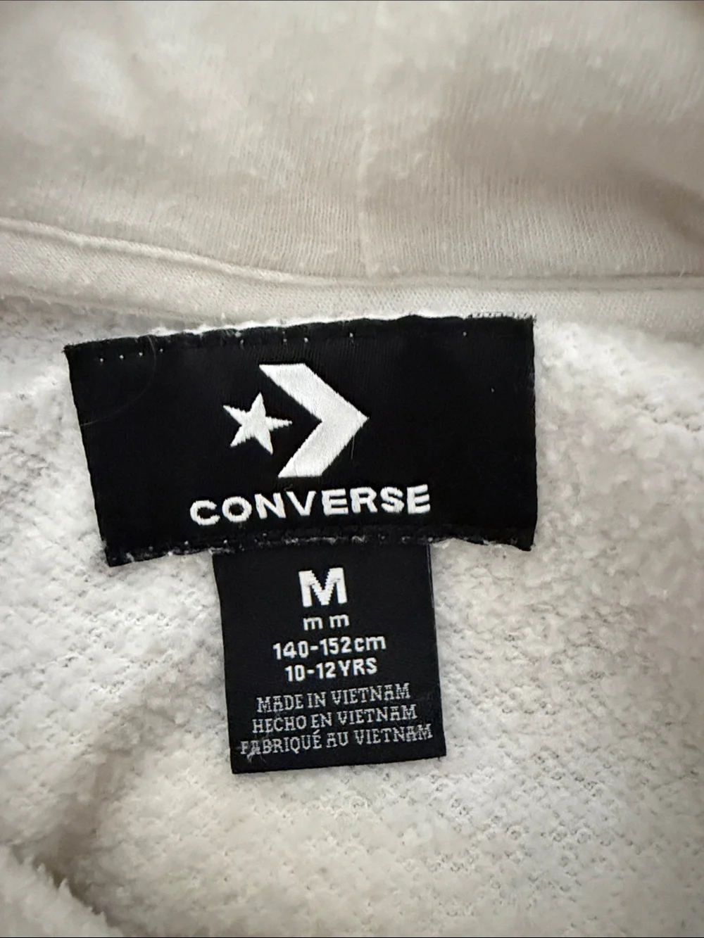 Converse White Cropped All Star Hoodie with Black Logo